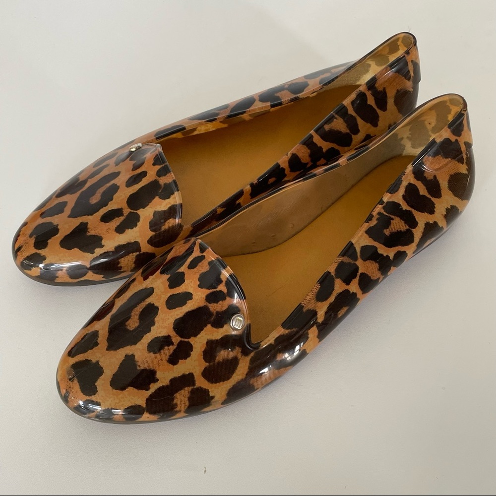 melissa rubber leopard print flats